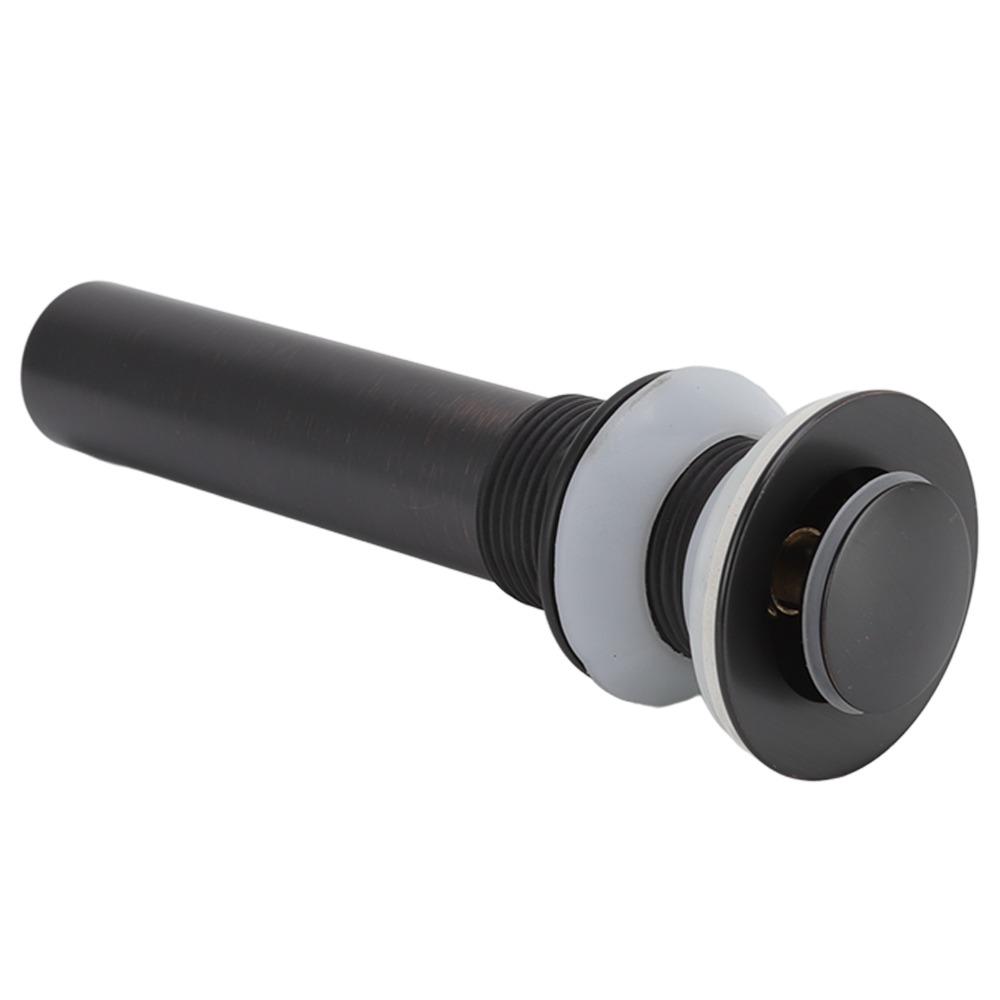 Matte Black Finish Sink Drain Stopper Push Bounce Bathroom Sink Drain For Lavatory