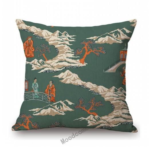 Morandi Color Jungle Flower Tropical Plant Leaf Garden Pattern Home Decorative Sofa Throw Pillow Case Cotton Linen Cushion Cover