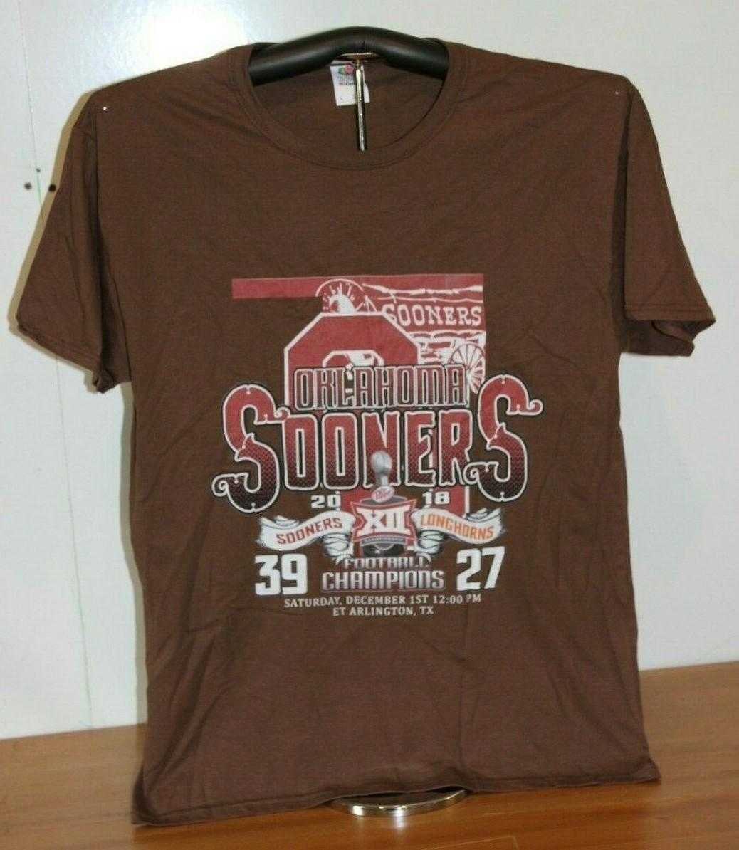 OKLAHOMA SOONERS 2018 FOOTBALL CHAMPIONS T-Shirt Large in Brown S