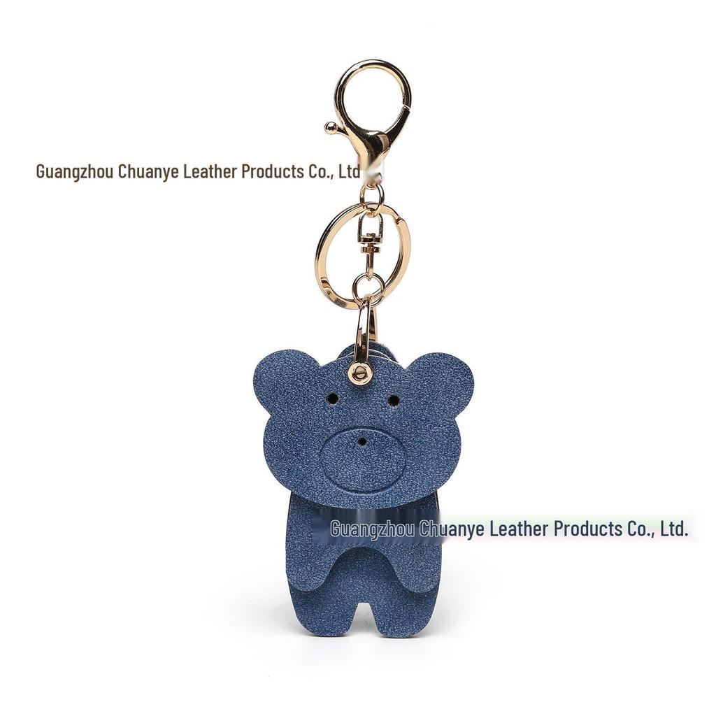 Adorável Chaveiro de Urso de Desenho Animado de Alto Valor Transfronteiriço - Lindo Pingente de Mochila de Couro PU de Alta Qualidade