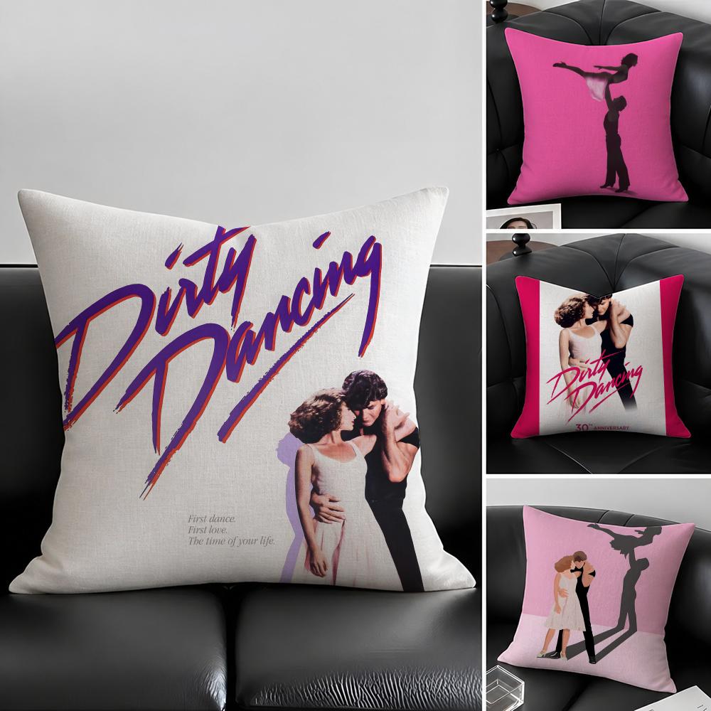 Movie Dirty Dancing Cushion Cover Natural Linen Pillowcase Set AllinOne Decor for Sofa Bedroom Chair