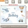 2D Boys Adventure Happy Birthday Backdrop Airplane Photography Background