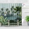 Tropical Paradise Shower Curtain, Exotic Plants & Animals, Waterproof for Bathroom Decor, Enhance Home with Nature's Beauty