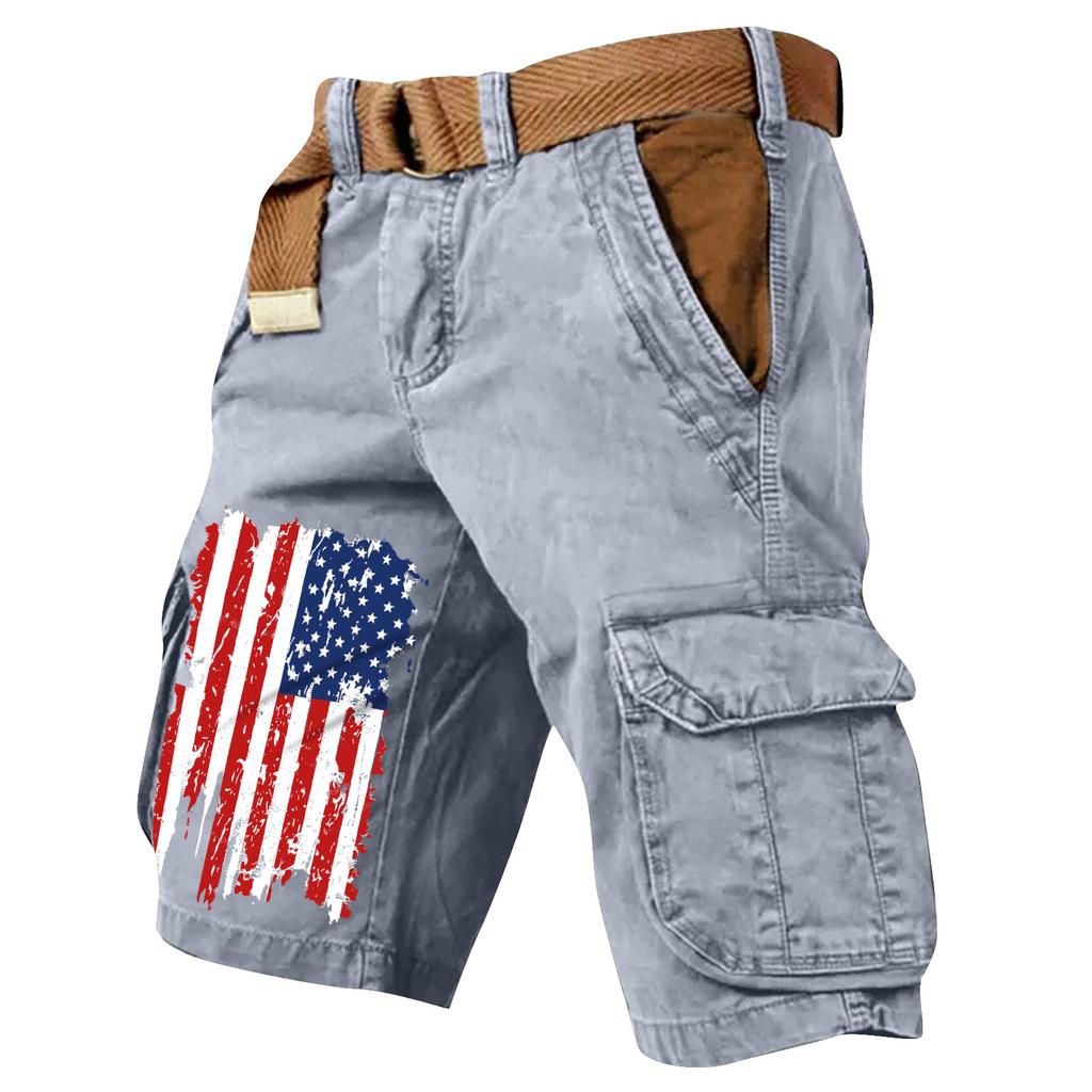 Pantaloncini Cargo Casual Stampati da Uomo per l'Estate con Tasche Multiple