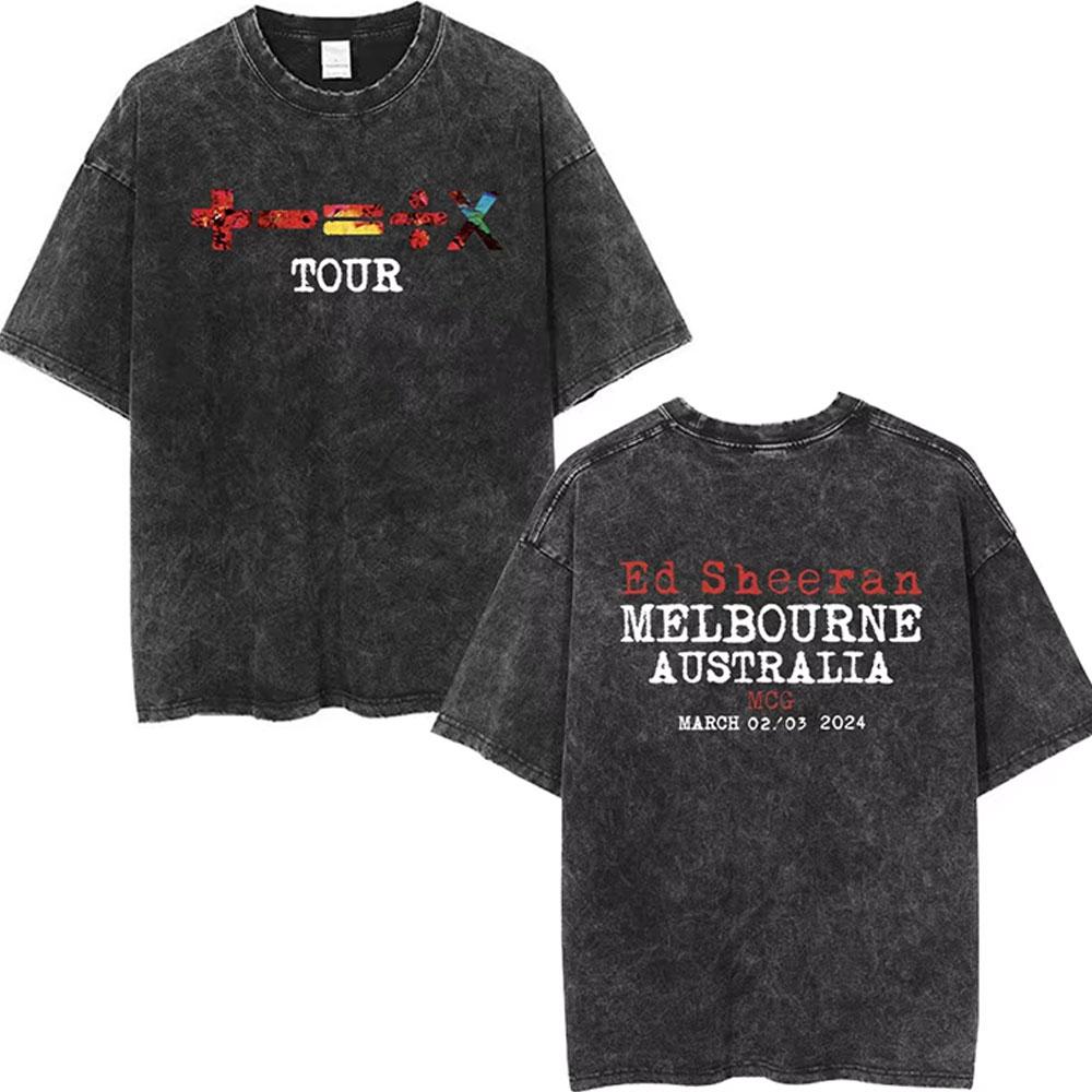 Washed Vintage Ed Sheeran Play Graphic Tshirt Men Women Hip Hop Fashion Pop Music T Shirts Mens Gothic Oversized Streetwear