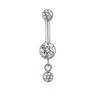 ASTM F136 Titanium PIERC Pendant Curved Navel Barbell Shiny CZ Sexy Belly Dance Earrings Bellybutton Helix Body Piercing Jewelry