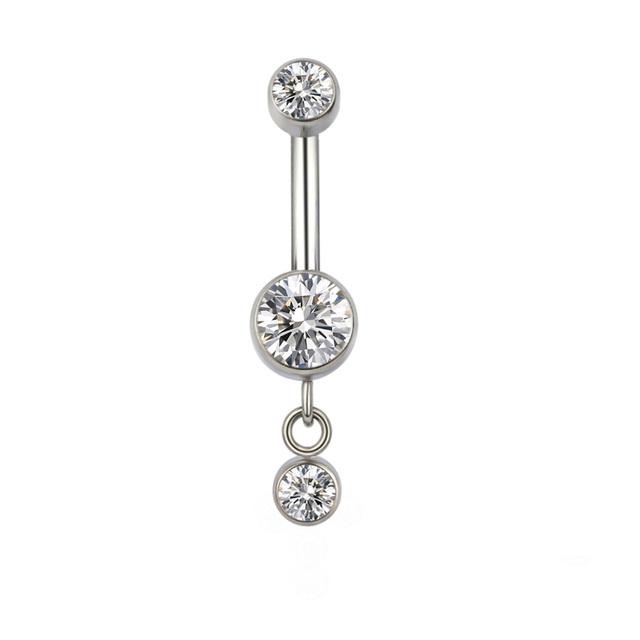ASTM F136 Titanium PIERC Pendant Curved Navel Barbell Shiny CZ Sexy Belly Dance Earrings Bellybutton Helix Body Piercing Jewelry