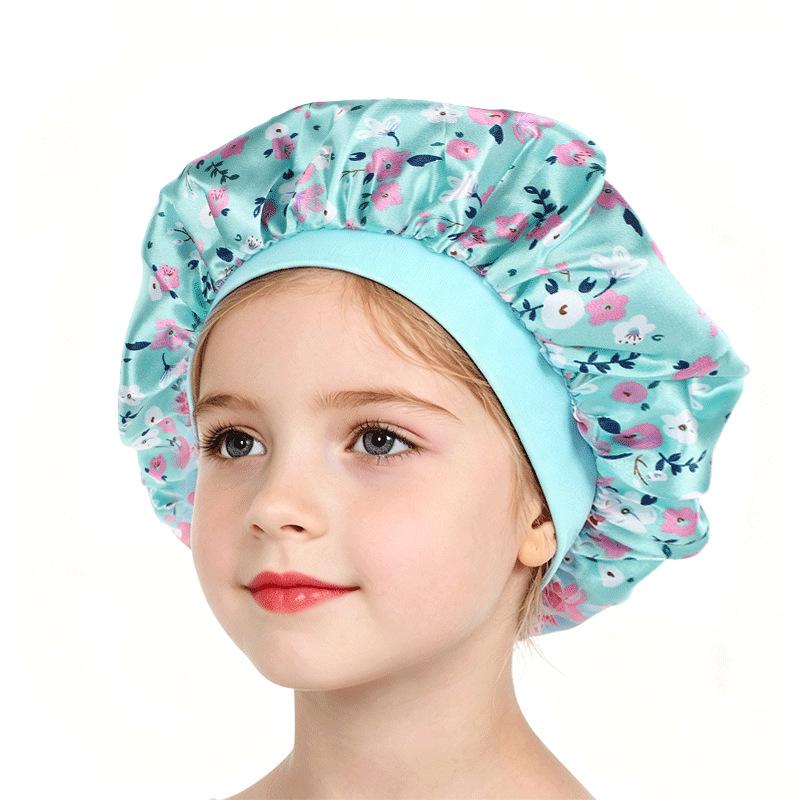 Children's Printed Satin Sleep Cap: Newborn Hair Protection Hat