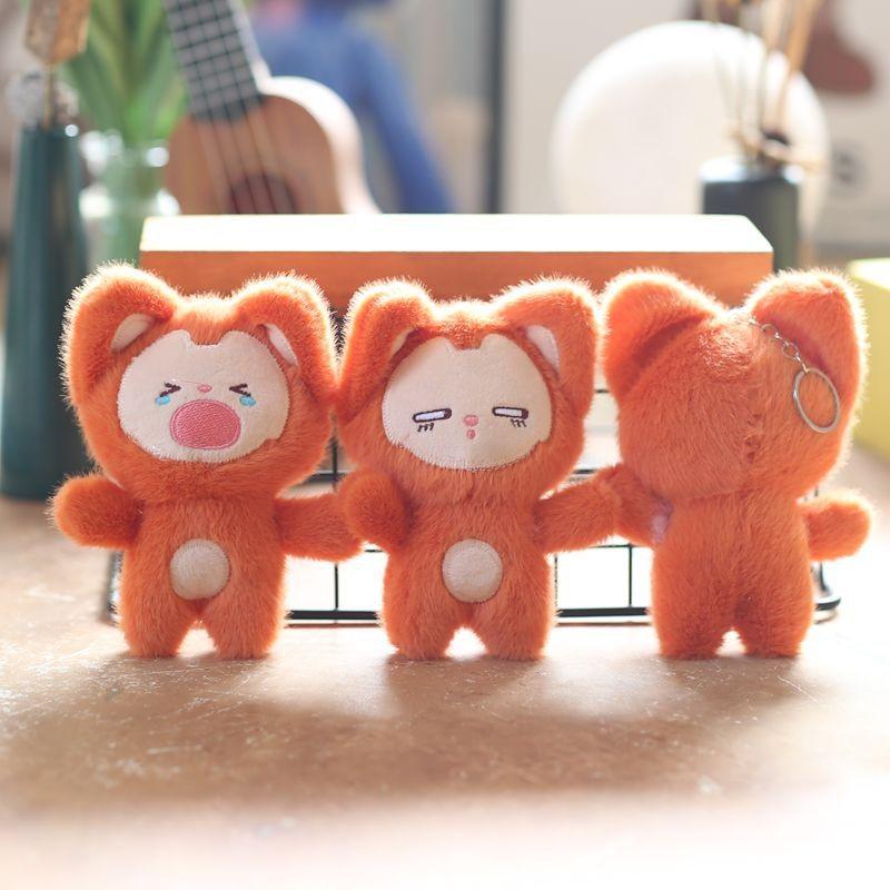 Cute Adorable Plush Fox Keychain Pendant Soft Stuffed Toy For Bags And Accessories