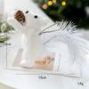 Foam Squirrel Figurine Christmas Tree Simulated Squirrel Pendant Decor White Brown Squirrel for Kid Cute Hanging Xmas Gift Decor