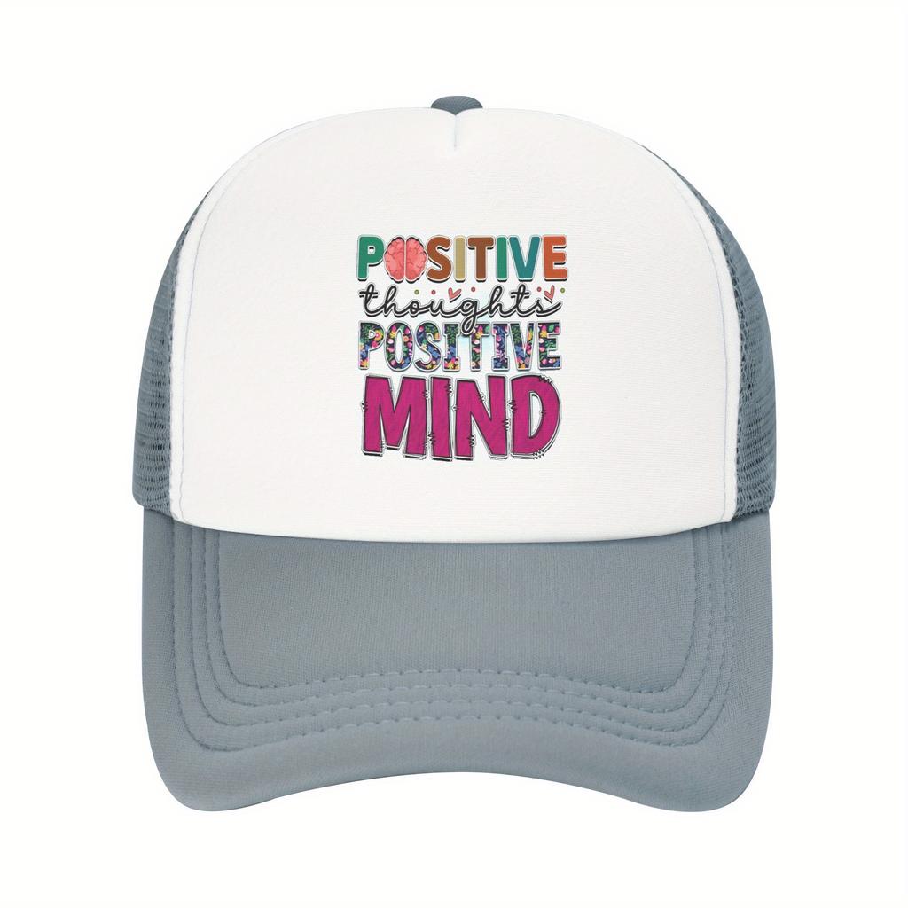Positive Thoughts Positive Mind Mesh Trucker Cap Breathable Baseball Hat Casual Outdoor Adult Headwear Unisex