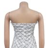 Europe America Fashion Women's Sexy Strapless Sequin Feather Bandage Dress