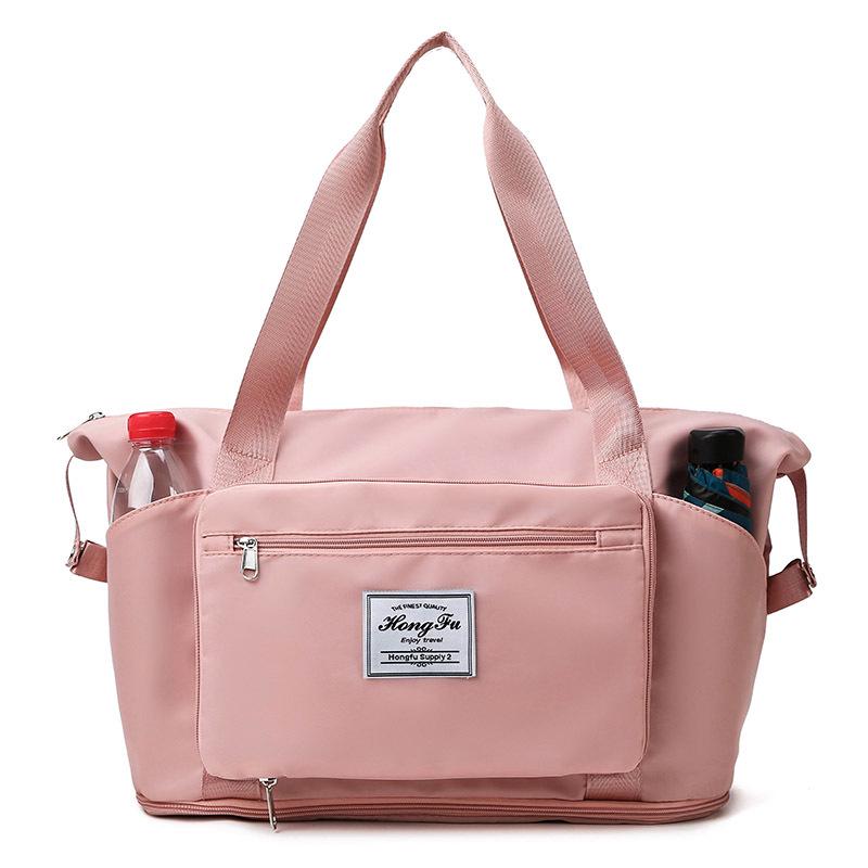 Compact Sports Fitness Bag with Wet/Dry Separation - Foldable Travel Handbag and Carry-on Luggage