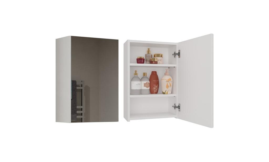 Pola Bathroom Cabinet 1 Door Mirror White