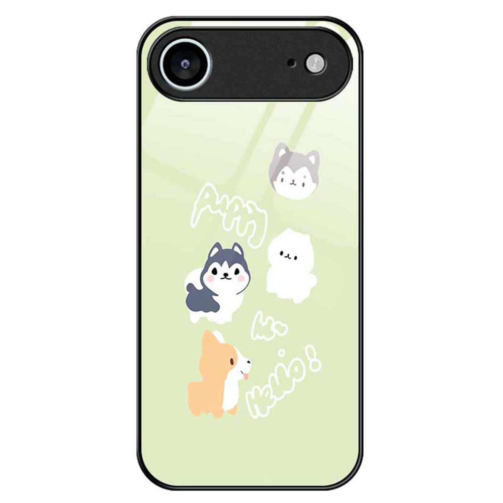 For iPhone 17 Air Case PC TPU Tempered Glass Pattern Printing Phone Back Cover