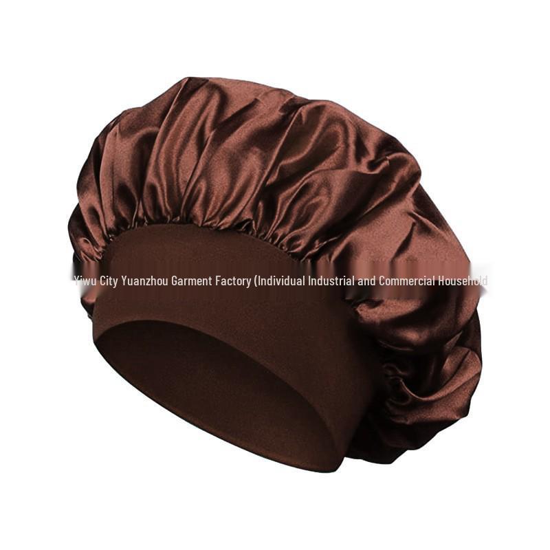 Women's Wide Brim Satin Sleep Cap – High Elasticity Hair Care Beauty Hat