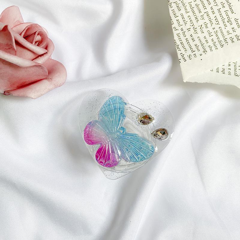

Transparent Butterfly Wind Pure Desire Mobile Phone Airbag Bracket Creative Rhinestone Simple Paste Desktop Air Cushion Support
