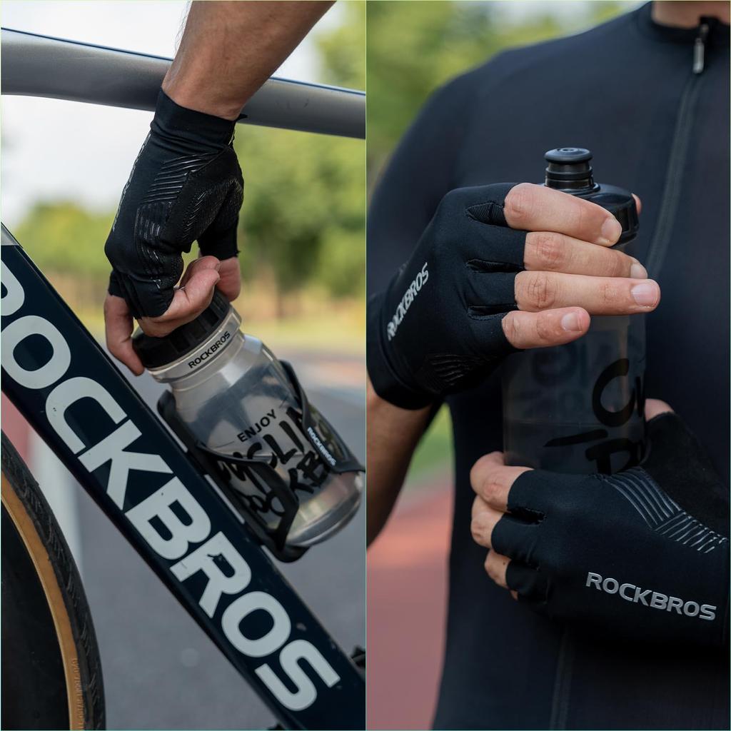 ROCKBROS Radfahren Fingerlose Radfahren Fahrrad für Männer und Frauen Handschuhe, Sommer, Handschuhe, Fahrrad-/Rennradhandschuhe, Stoßdämpfende Polster, Abriebfest,
