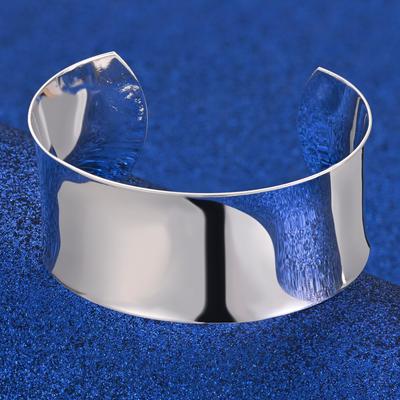 Bracciale aperto liscio da donna in argento sterling 925, gioielli da sposa alla moda