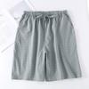 Leichte Herren-Karo-Lounge-Shorts mit elastischem Bund, Baumwoll-Schlafanzugunterteil, Lockere Passform