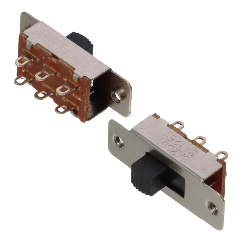 Micro Mini Toggle Switch 5pcs 6A/125V 3A/250V AC New Panel Mount Vertical Latching 6 Pin 3 Position Slide Switches Electrical Equipment