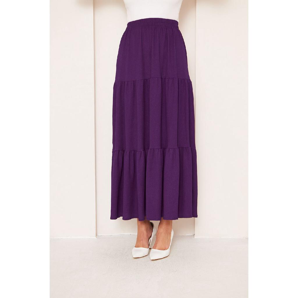 Layered Wrinkled Fabric Skirt, 3 Layer Skirt, Hijab Skirt, Long Skirt, Mother Gift, Lover Gift