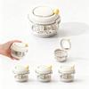 2-in-1 Manual Hand-Crank Retainer Cleaner with Mirror and Storage Box for Kids Appliances and Dentures