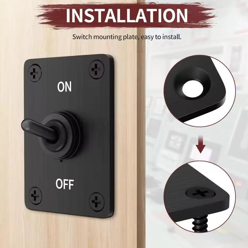 Heavy Duty Toggle Switch 2 Pin 2 Gears On/Off Spst With Mounting Panel Weatherproof Cap For Boat Car Plug Play