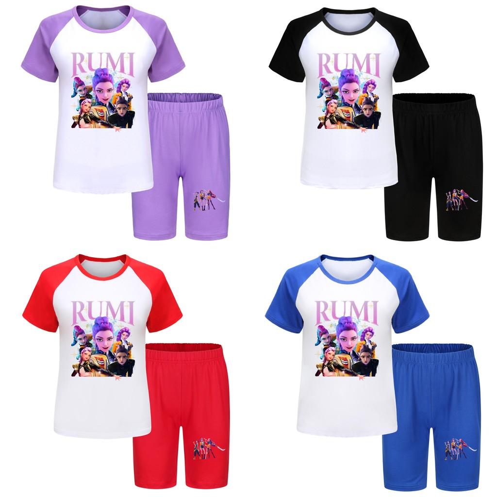 Kpop Demon Hunters Children Summer Athletic Set With Cotton Fabric For Active Kids