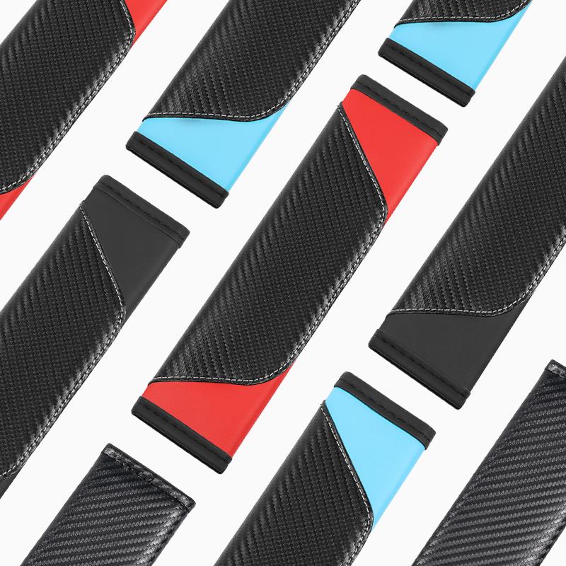 2Pcs Carbon Fiber Car Shoulder Pads Universal Car Shoulder Pad Cover Car Shoulder Belt Seat Pad Auto Interior Accessories