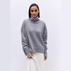 Double Collar High Neck Women's Sweater - Loose Fit, Anti-Pilling, European Size, Perfect for Autumn and Winter.