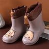 Cartoon Kids' Waterproof Non-slip Rain Boots with Drawstring