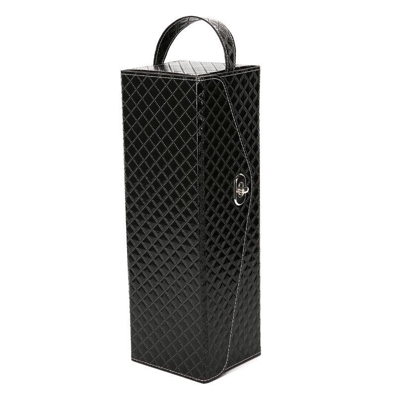 Portable Red Wine Packaging Gift Box New Year Wedding Christmas Party Decor Foldable Leather Red Wine Storage Case Accessory