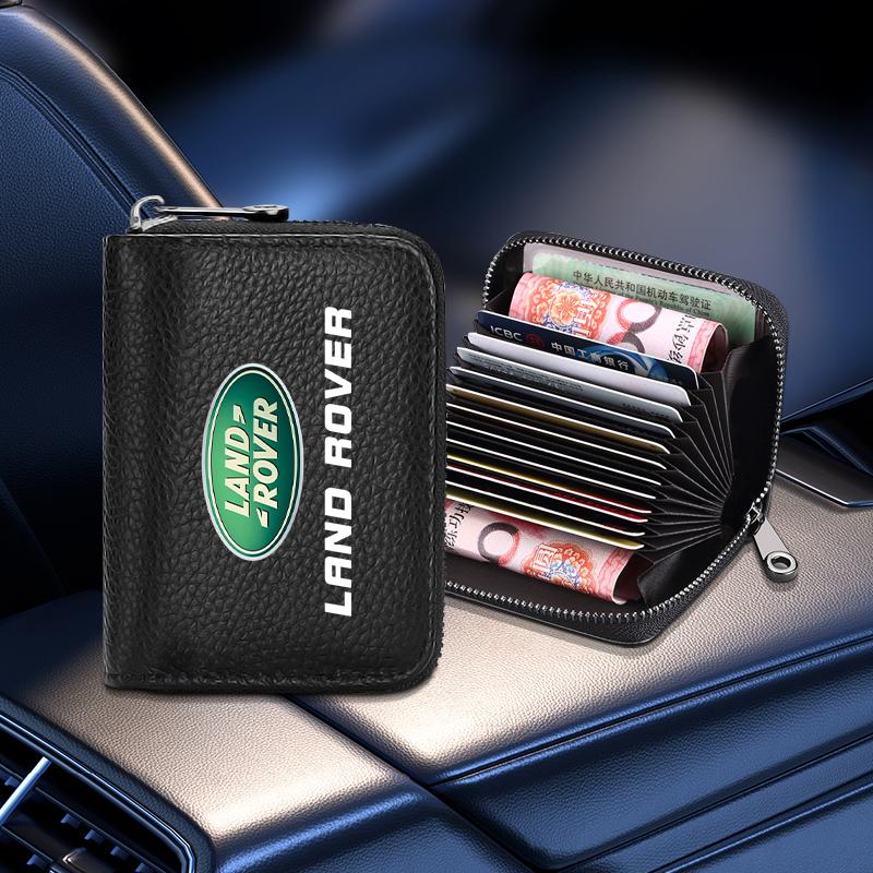 Genuine Leather Car Driver's License, ID Card, Bank Card Wallet for Land Rover Range Rover Defender Freelander Discovery 1 2 3 Evoque Rover L322 L405