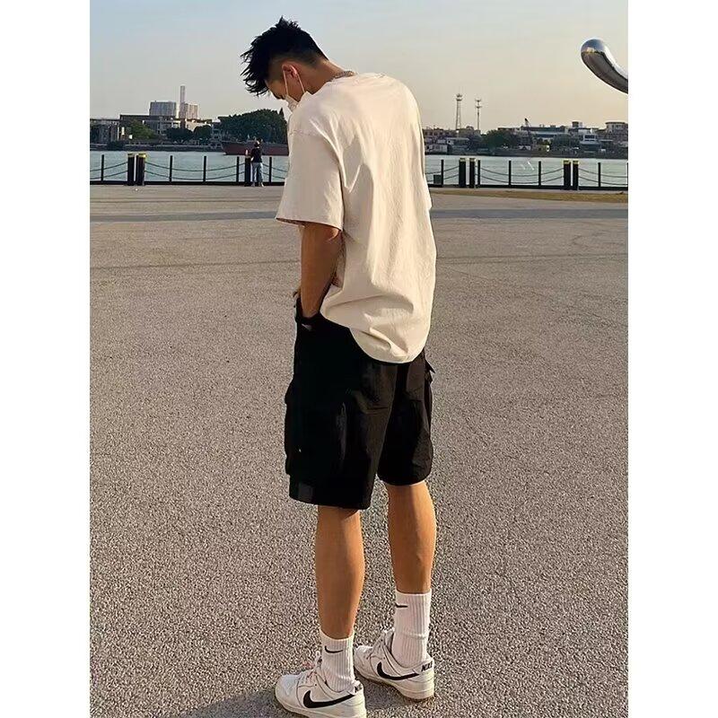 Men'S Trendy Letter Round Neck Printed Short Sleeved T-Shirt For Summer Ins Loose Casual Top