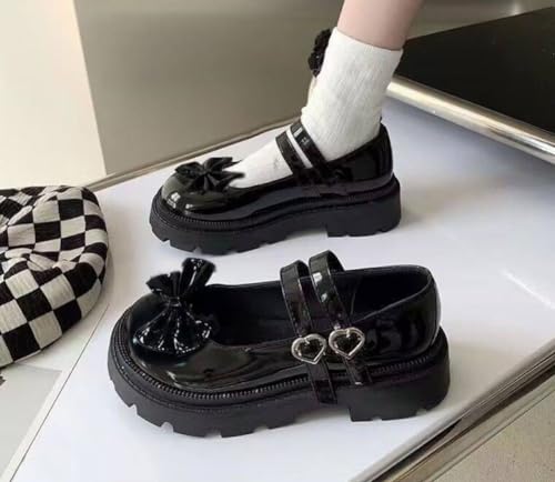 [TOKYO GOODS MARKT] [PureAribon] Mary-Jane-Pumps mit rundem Zehenbereich und Schleifen, Lolita-Schuhe (27,0 cm), Auch in Übergrößen erhältlich