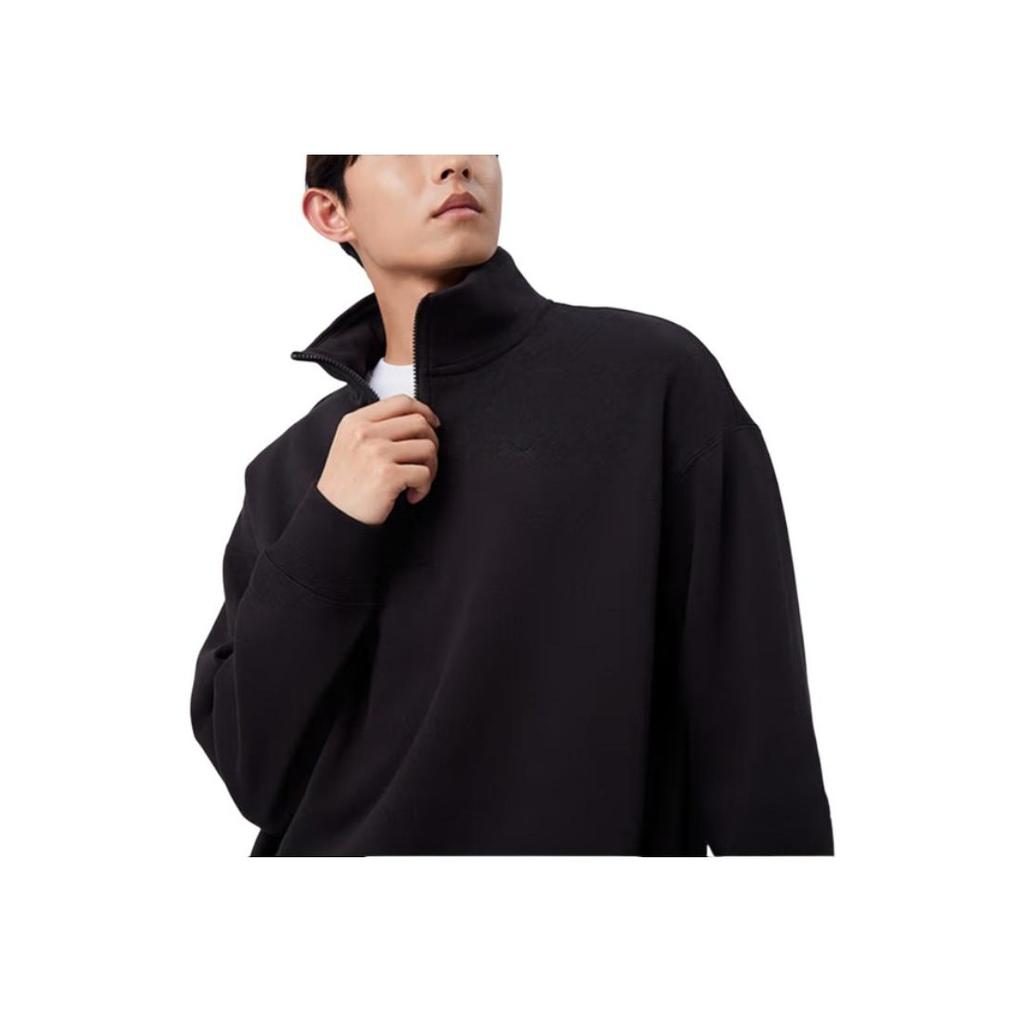 Puma Retro Sports Casual Half-Zip Fleece Sweatshirt Unisex Sweatshirt Black 632293-01