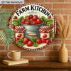 2D Flat 1pc Vintage Strawberry Aluminum Decoration Plaque, Strawberry Pattern Sign, Kitchen Decor, Pantry Decor, Farmhouse Cafe Decor and Farmers