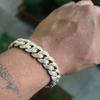 Punk Style Geometric Silver Color Stainless Steel Bracelet for Men Personality Shiny Full Zircon Bangle Hip Hop Rock Jewelry