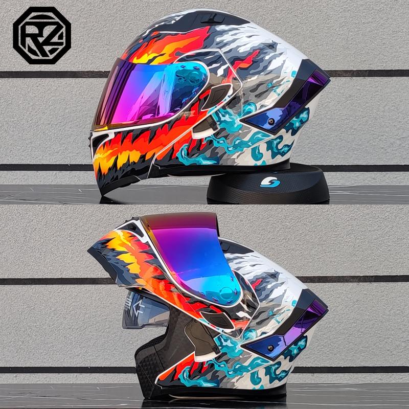 ORZ High Quality Modular Flip Helmet Double Lens Full Helmet Casco Para Motos Motorcycle Travel Half Full Helmet Casque Moto