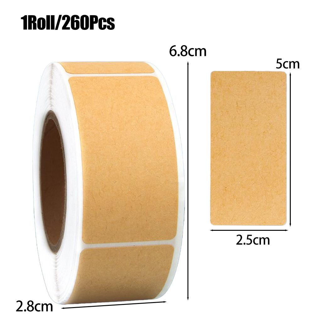 1/5roll Square Kraft Stickers Self-adhesive Blank Labels Paper Items Office Home Christmas Target Bottle Classification Stickers