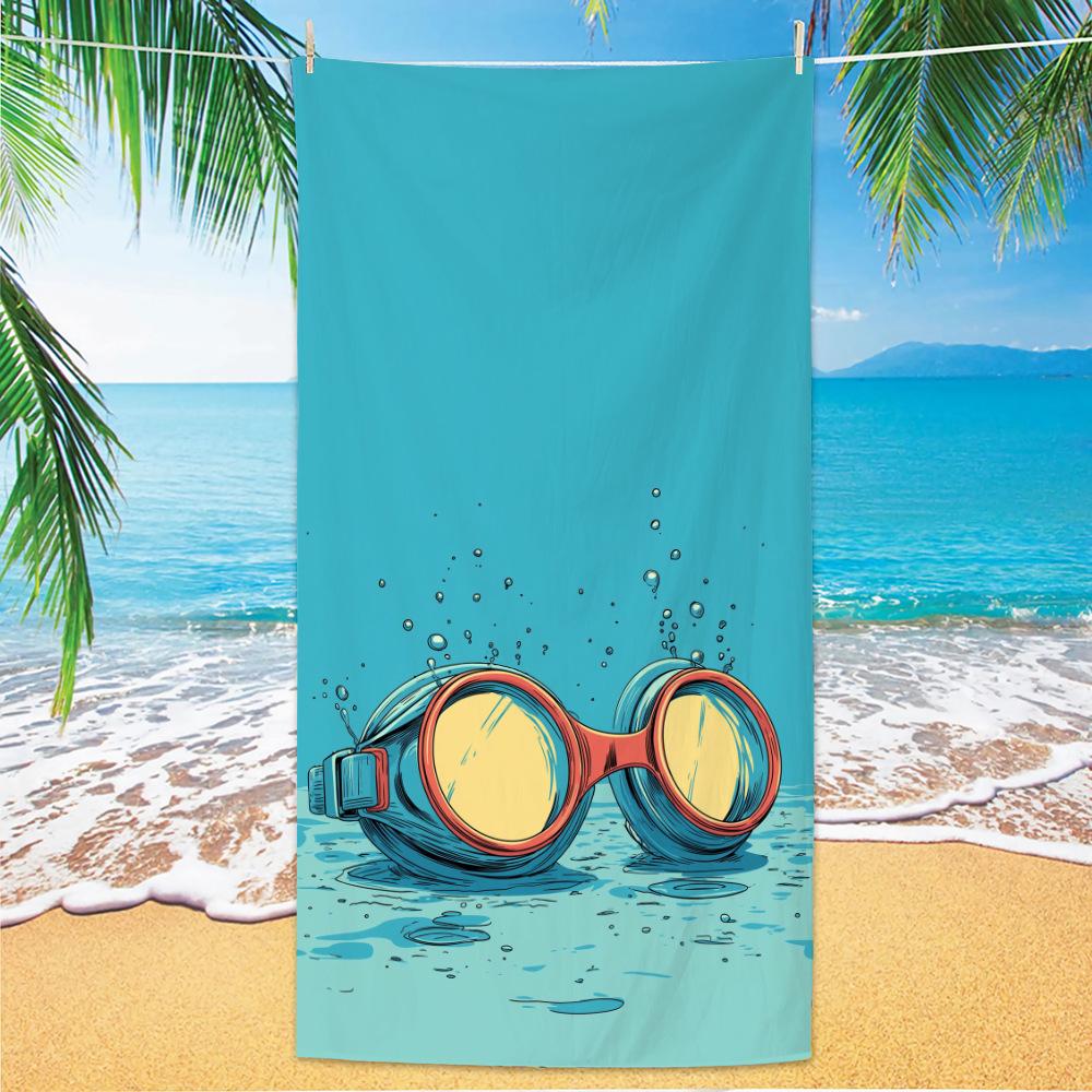Ultra Fine Fiber Beach Towels, Beach Swimming Speed Drying Velvet Bath Towels, Printed Fashionable Bath Towels Towels Face Towel