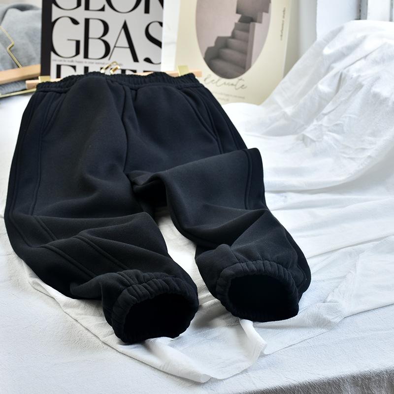 

[Cashmere sweatpants] Winter women s clothing fleece thickened sweatpants leggings sports casual versatile pants Xxl ( 65-72.5kg ) чорний
