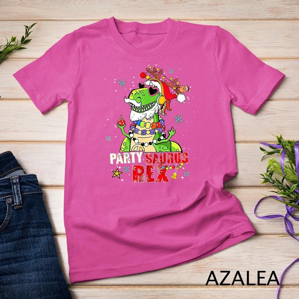 Partysaurus Rex Christmas Outfit Funny Christmas Tee T-Shirt Unisex T-shirt 7 XL