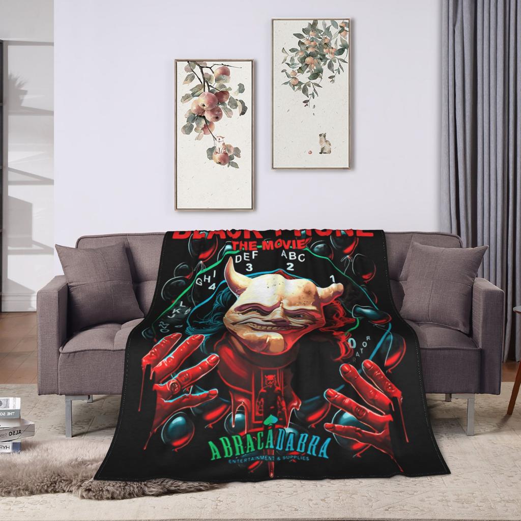 Black Phone 2 Movies Blanket Picnic Flannel Bedding Throws For Couch Chair Soft Warm Custom Quality Bedspread Birthday Gift