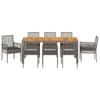 Garden Dining Set 9 pcs Grey Poly Rattan