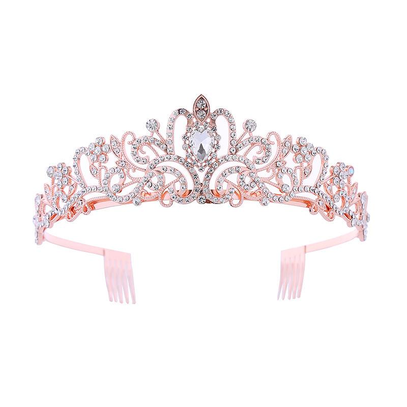 European and American Bridal Crown Tiara Alloy Crystal Wedding Hair Accessories Crown Birthday Party Headband Jewelry