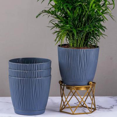 Set aus 4 selbstbewässernden Töpfen für Zuhause, Deko & Garten | Blumentöpfe, Pflanzgefäße für Zimmerpflanzen | Plastiktöpfe für Wohnzimmer