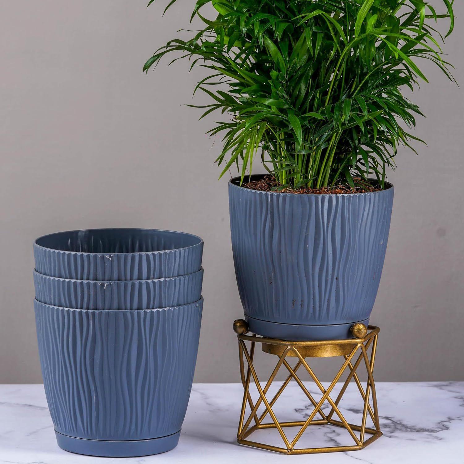 

Набор из 4 самополивающихся горшков для дома, декора и сада | Цветочные горшки, кашпо для комнатных растений | Пластиковые горшки для гостиной