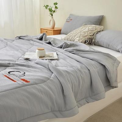 Japanese Summer Quilt - Washed Cotton Solid Color, Lightweight Breathable Bedspread (No Pillowcase/Sheet, Machine Wash)